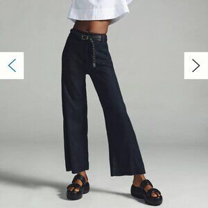 Anthropologie Wide Leg Linen Cropped Colette Pant by Maeve size 27